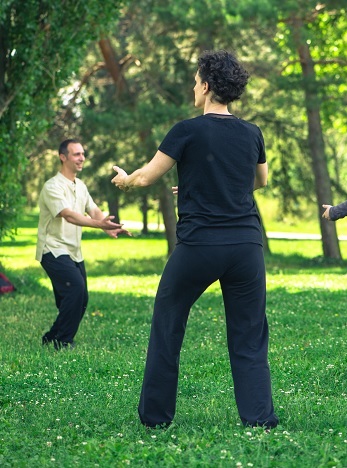 cours débutants dans un parc