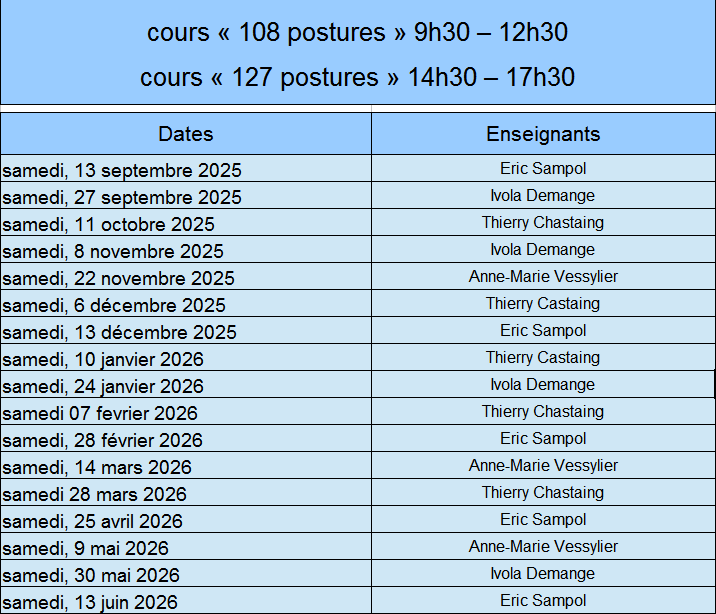 dates des cours 108-127 postures